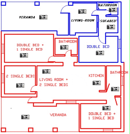 Plan of Bi-familiar house &copy;Alghero Home Holidays