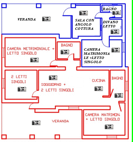 Pianta casa schiera &copy;Alghero Home Holidays